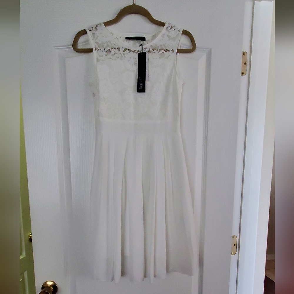 Chiffon and lace lined dress